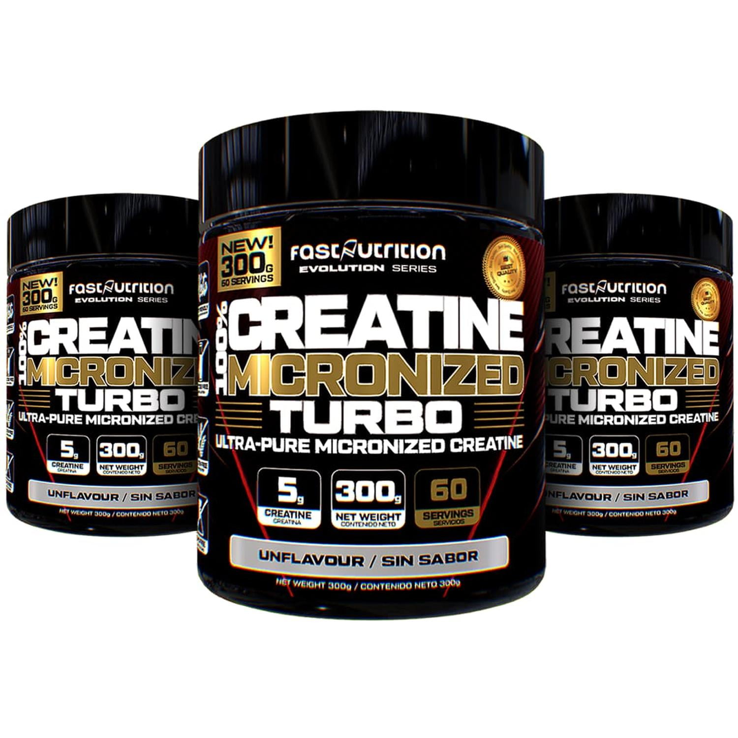 Pack 3 Creatinas Monohidratadas 300g Fast Nutrition 180 Porciones
