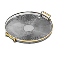 Magideal - Bandeja De Servicio De Lujo, Con Asas, Exhibición De Maquillaje De Perfume Cosmético, Bandeja Decorativa Decorativa Multifunción, Bandeja De Joyería P , Gris