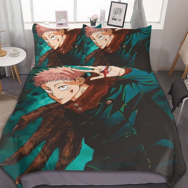 Jujutsu Kaisen Anime 3 Piece Bedding Sets Decor Comforter Sets With One Duvet Cover Two Pillow Shams