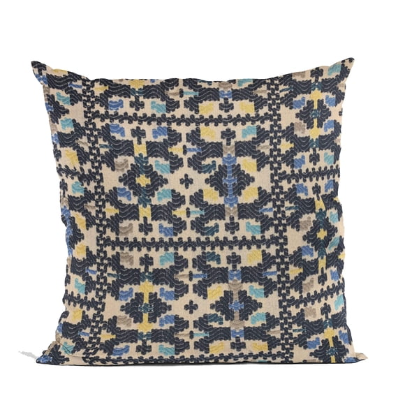 Cojín decorativo Plutus Brands Azul Plutus Morocco Damask 55 x 55 cm