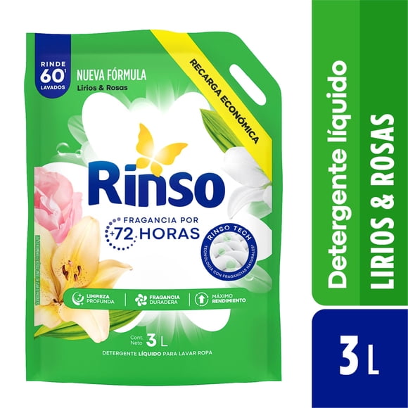 Detergente Líquido Lirios y Rosas Doypack, 3 L