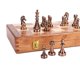 thumbnail image 1 of Set de ajedrez Checkovia 38 cm con tablero plegable de madera y piezas de metal, 1 of 7