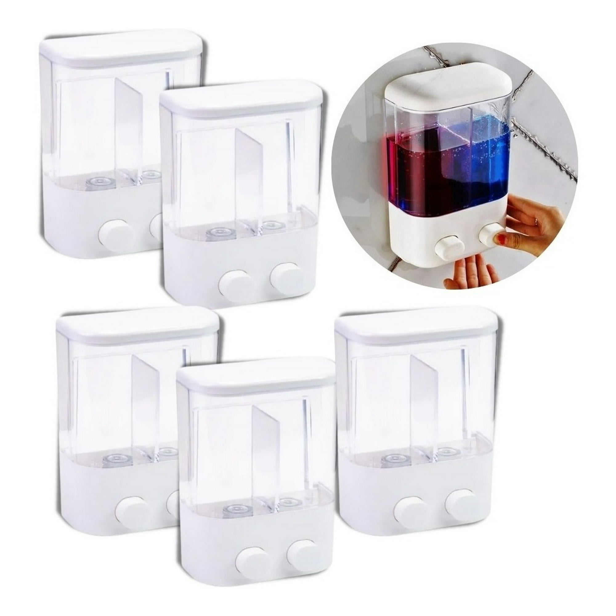 Genérico - 5 Dispensador Shampoo Bálsamo Jabón C/pernos 1lt Baño Cocina