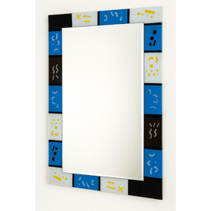 Genérico - Espejo 60X90 Rectangular Borde Azul