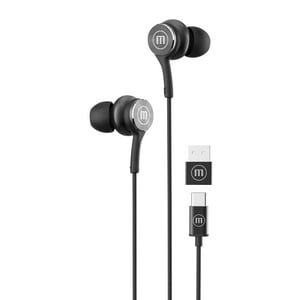 Audífonos Maxell Tipo C Con Adaptador Usb Negro