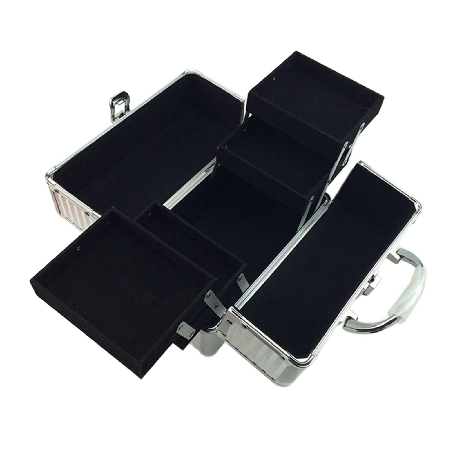 Ioensy - Estuche De Maquillaje De Aluminio, Caja De Herramientas Cosmética Resistente Al Agua Para Mujer Y Niña, Herramienta De Maquillaje Plateado