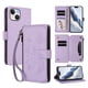 thumbnail image 1 of Funda Cartera Mariposa para [iPhone 15] con Soporte y Cremallera Morado claro, 1 of 6