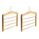 thumbnail image 1 of 2 Piezas 4 Niveles De Pantalones De Madera Percha Armario De Almacenamiento Organizador Marrón Claro, 1 of 5