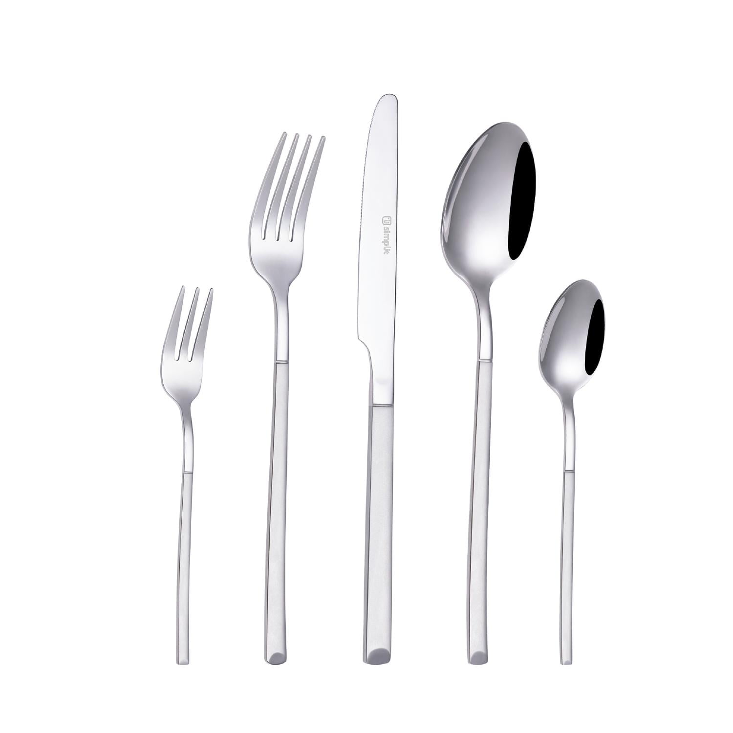 Simplit - Set De Cuchillería 30 Pcs Cubiertos Acero Inoxidable Puglia