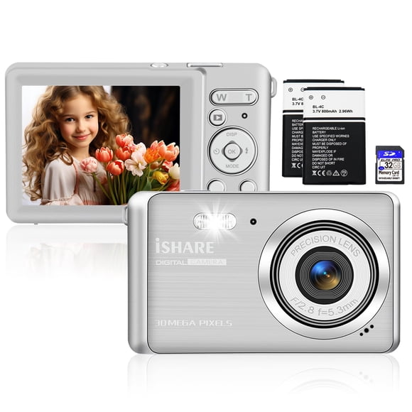 Cámara digital ISHARE 30MP 1080P LCD de 2,8" y zoom 18X