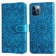 thumbnail image 3 of Funda tipo cartera FOXDOCK para iPhone 12 , diseño girasol en relieve, cuero PU, cierre magnético, soporte y tarjetero, 3 of 5