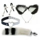 thumbnail image 1 of Sexy Fox Tail Anal Plug Cute Cat Ears Headbands Set Nipple Clip Neck Collar Metal Butt Plug Couple Cosplay For Adult Sex Toys, 1 of 3