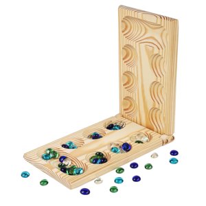 Bothyi - Mancala Juego De Mesa Mejorar Las Habilidades De Planificación Plegable Para Fiestas Niños Niñas 32X9.5X1.6Cm