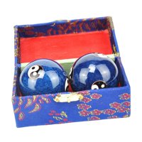 Ioensy - Bolas De Baoding Portátiles Con Caja De Almacenamiento Duraderas Para Niños Padres Mayores Azul Tai Chi