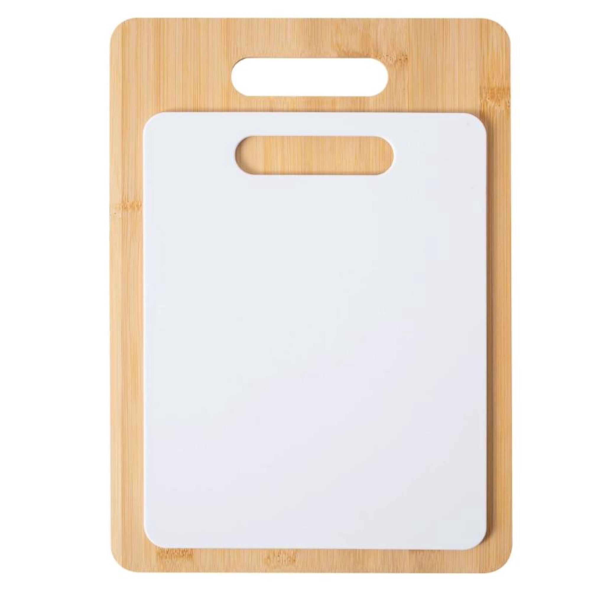 Set De Tabla 2 Piezas Cm Plástico - Bambú Madera - Blanco