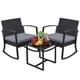 thumbnail image 1 of Juego de muebles de exterior Greesum de 3 piezas con sillas mecedoras, color gris, 1 of 7