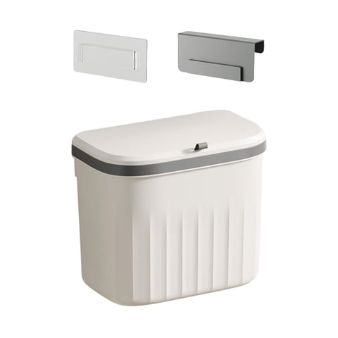 Bothyi - Contenedor De Basura Montado En La Pared Contenedor De Compost De Cocina Para Camping Baño Dormitorio Blanco 8.5L