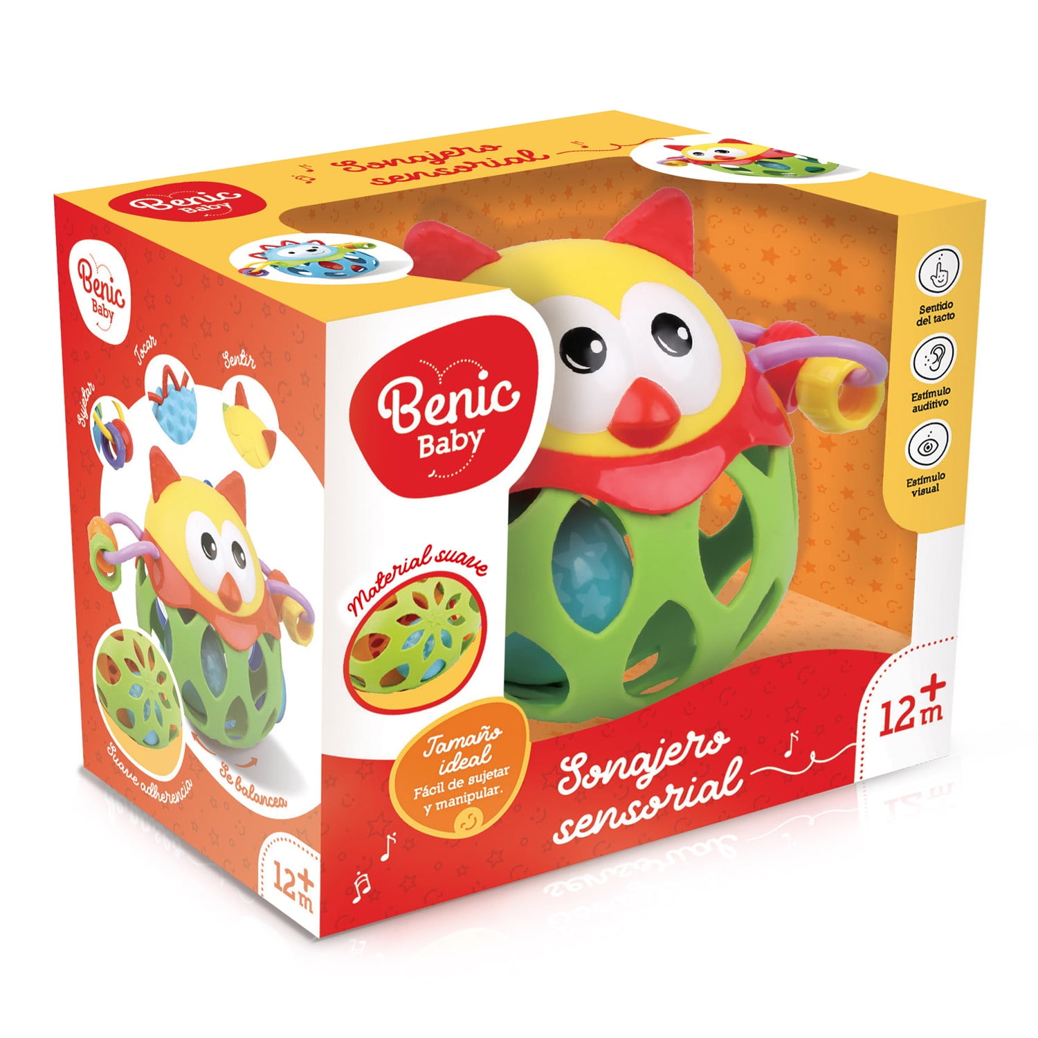 Benic Baby - Sonajero Sensorial Suave + Texturas Y Sonido