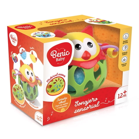 Benic Baby - Sonajero Sensorial Suave + Texturas Y Sonido