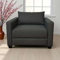 Diseños Valestrini - Sofa Cama Multifuncional Un Cuerpo Lino Gris Oscuro