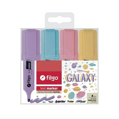Destacador Text Marker / Estuche 4 Colores Galaxy 1 Un Filgo