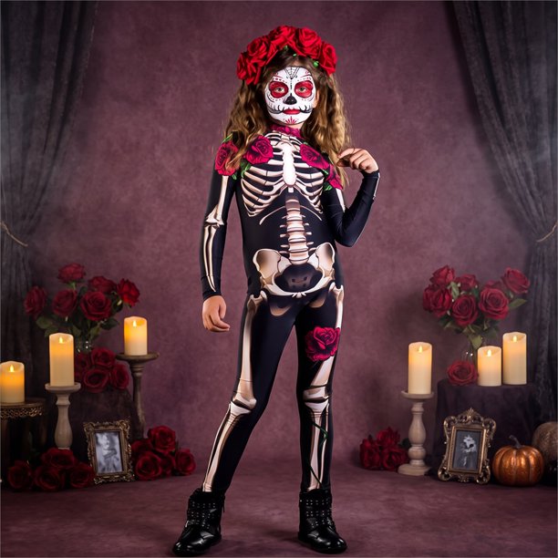 Disfraz Cosplay Catrina Dia de Muertos Esqueleto