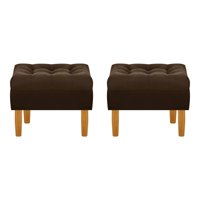 Bodevir - Set Pouf Wood 1C Felpa 04 Chocolate