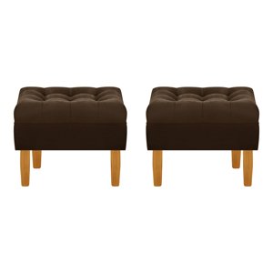 Bodevir - Set Pouf Wood 1C Felpa 04 Chocolate