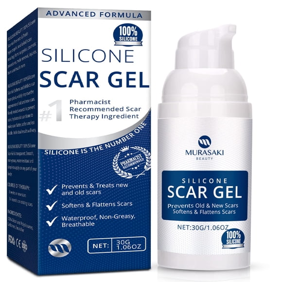 Crema en gel para cicatrices Murasaki Beauty, 30 g, 100% silicona para cicatrices