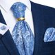 thumbnail image 1 of Corbata Gruesa Ascot, Anillo Dorado, Paño Y Colleras Hombres celeste Talla Única, 1 of 6