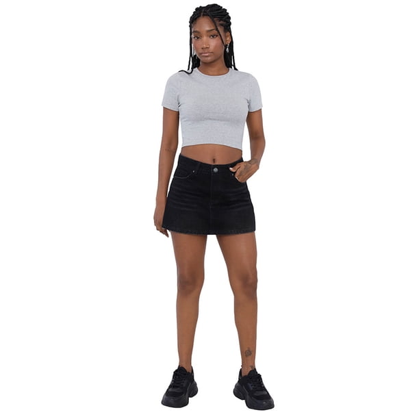 Skort Mujer Mini Negro Corona