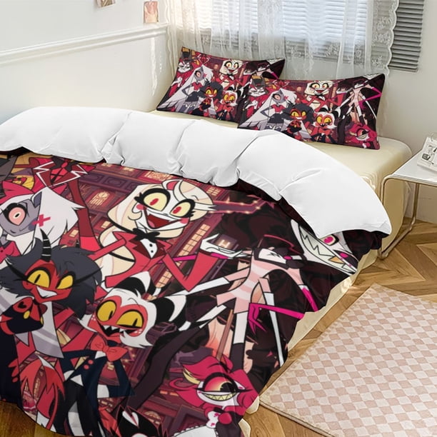 Hazbin Hotel 3-Piece Bedding Set Soft Warm And Comfortable Soft Bed Set for Bedroom
