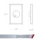 thumbnail image 3 of Placa de pared TayMac A66W Allure no metálica con atenuador rotatorio, 3 of 6