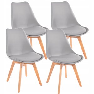 Pandalino - Pack 4 Tulip Gris Acolchadas | Diseño Moderno