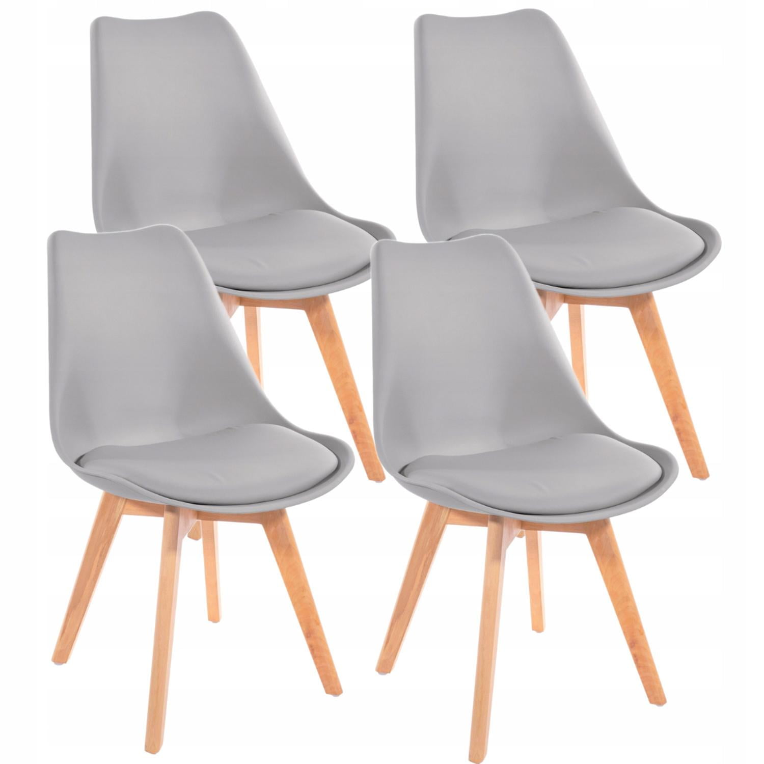 Pandalino - Pack 4 Tulip Gris Acolchadas | Diseño Moderno Gris