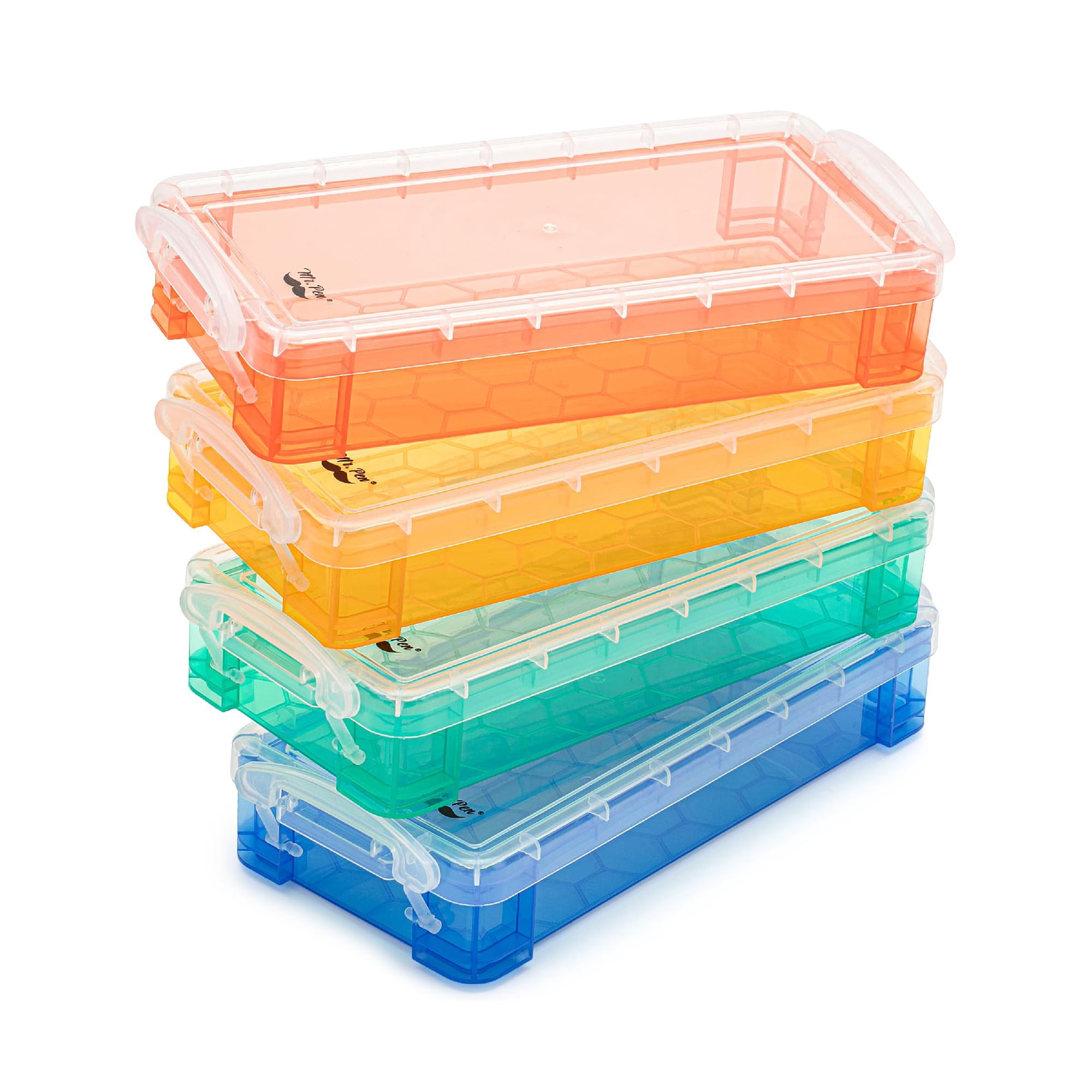 Estuche Para Lápices Mr. Pen De Plástico, Paquete De 4 Colores Surtidos