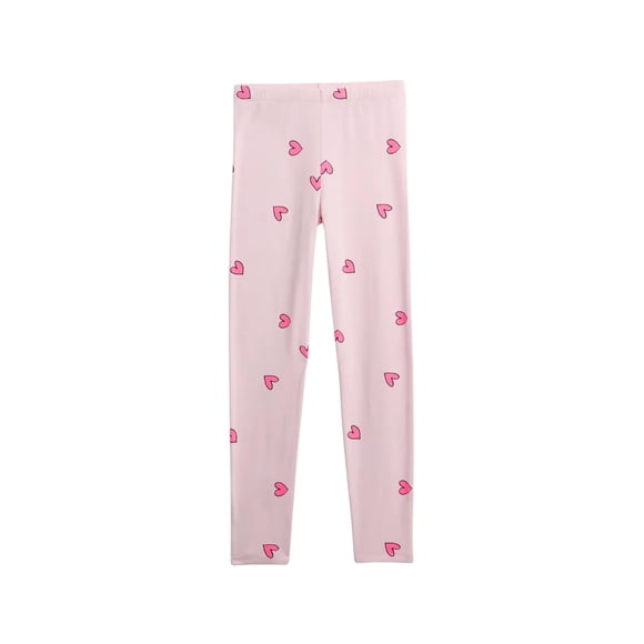 Leggings GAP para niñas, de punto rosa con forma de corazón, talla L