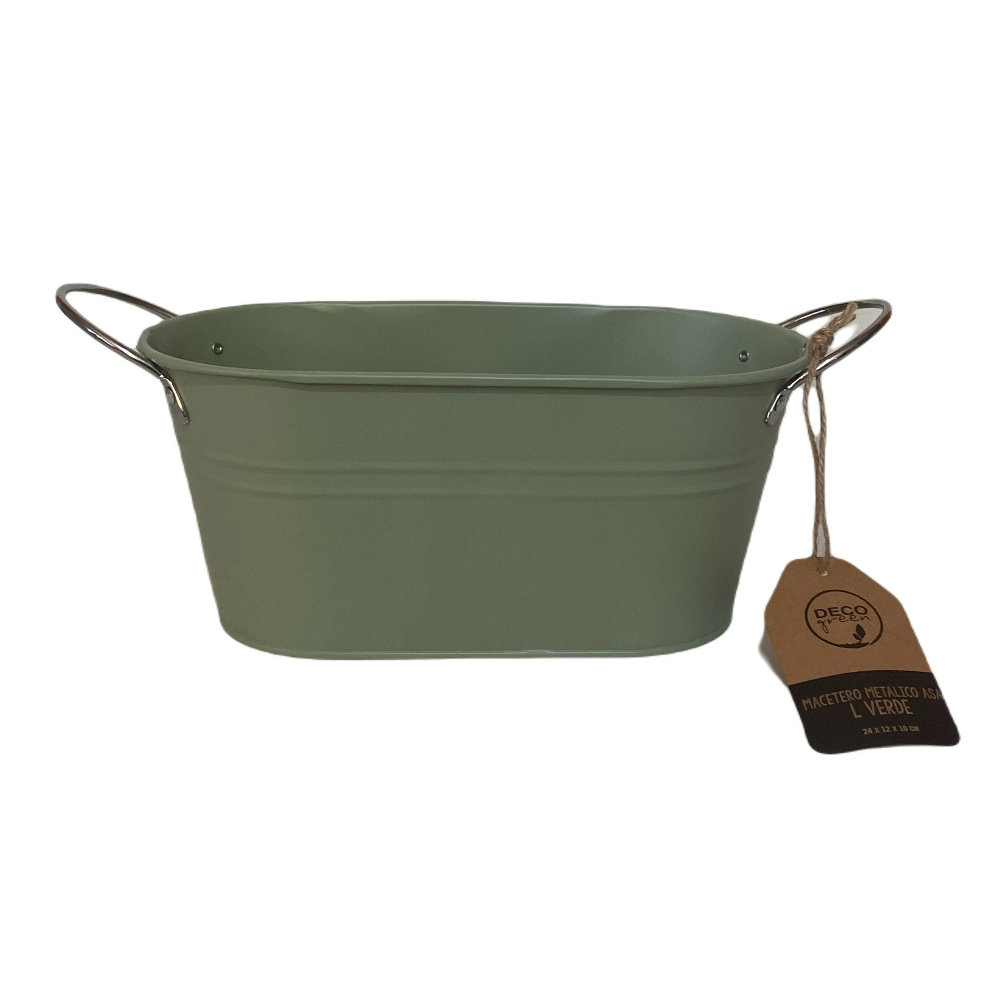 Decogreen - Macetero Metalico Asa L Verde