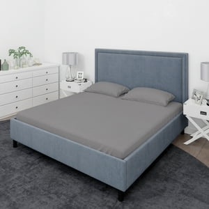 Juego De Sábanas Nautica 4 Piezas Microfibra 2 Plazas Plomo