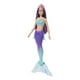 thumbnail image 1 of Barbie Dreamtopia Mermaid muñeca (cabello morado) con cola de sirena de marina azul y púrpura y tia, 1 of 3