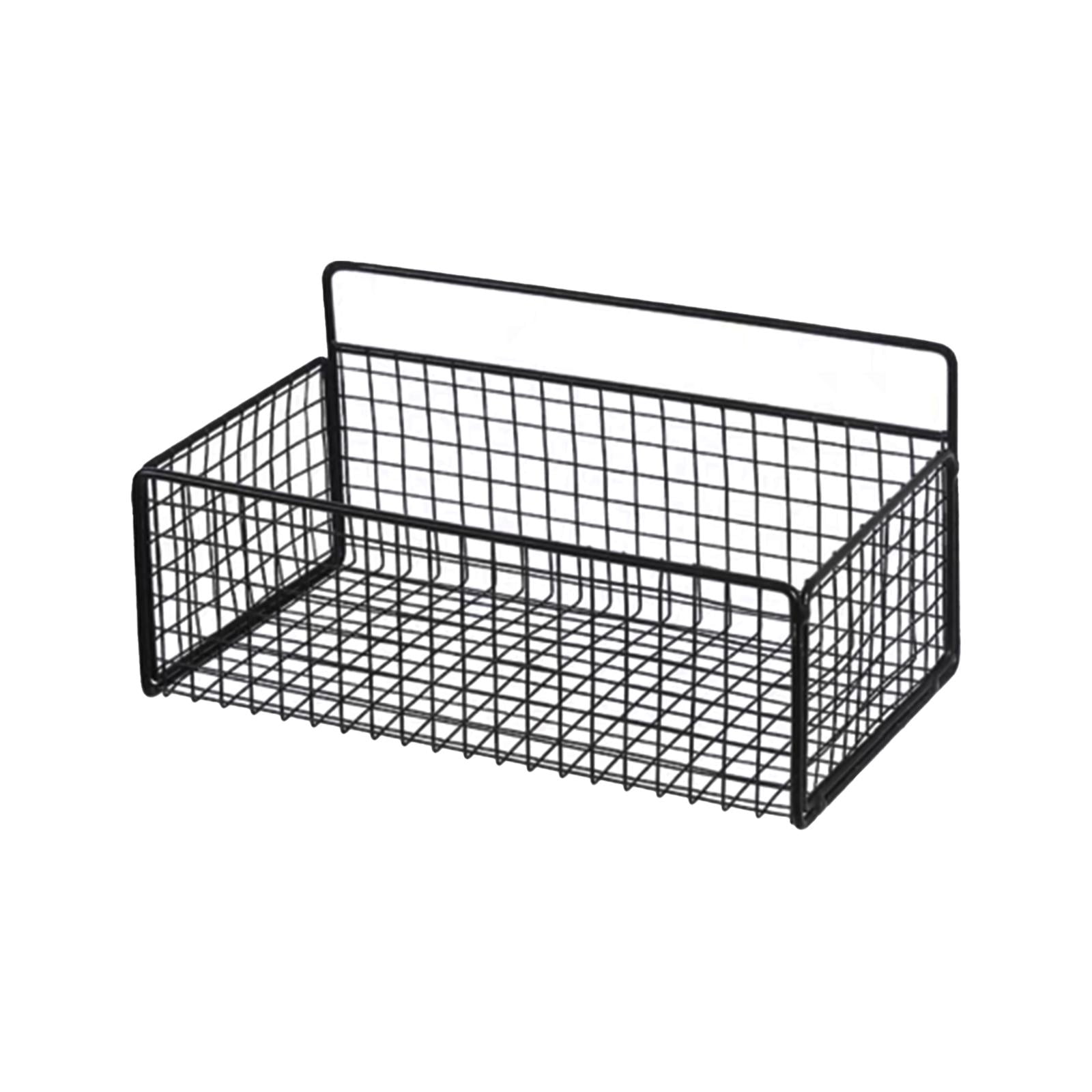 Bothyi - Cesta De Almacenamiento De Gabinete Cesta De Alambre De Acero Resistente Para Frutas Verduras Snacks M Negro