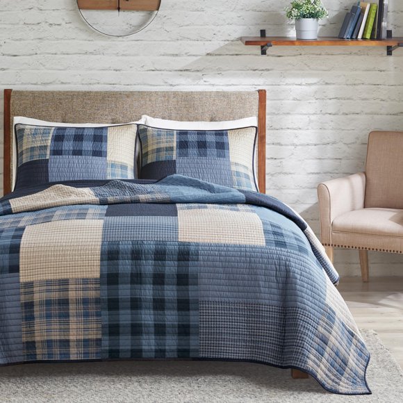 Juego de edredón reversible Woolrich John Rich F/Q 234 × 244 cm 3 piezas a cuadros
