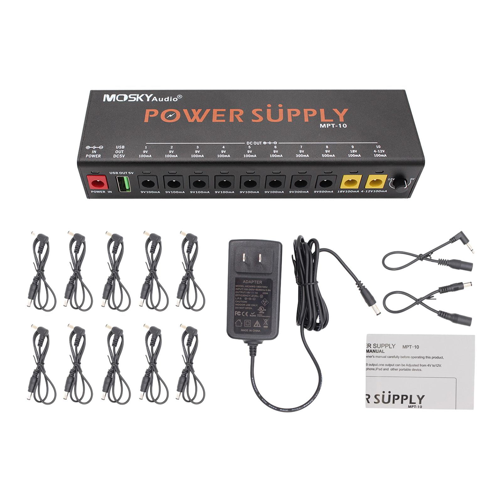 Bothyi - Potencia De Pedal De Guitarra Para Pedal De Efectos De Bajo De Guitarra De 18v Fuente De Alimentación De Pedalera