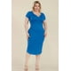 thumbnail image 4 of Vestido Midi Ajustado Con Cuello Dividido Y Talla Grande, 4 of 5