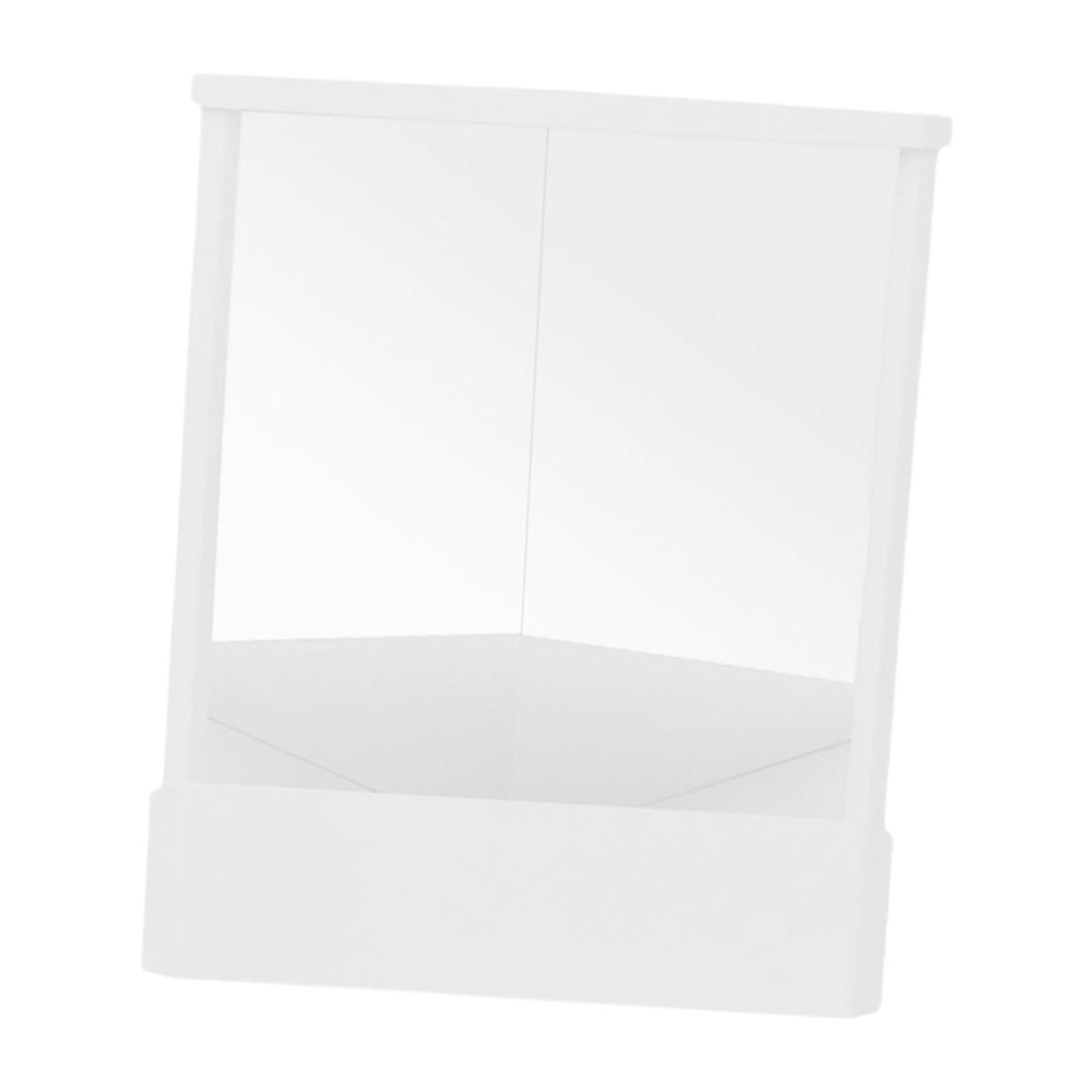 Magideal - Espejo No Reversible Espejo Invertido Claro Creativo Regalo De Mujer Soporte Cosmético Espejo De Tocador Para Dormitorio Mesa De Escritorio Blanco