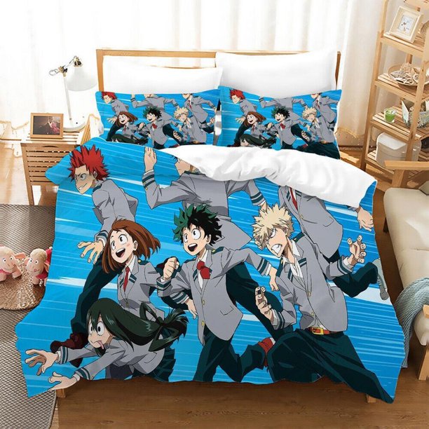 Anime My Hero Academia D Quilt Duvet Cover Set Bed Linen Bedroom Decor Double3-Piece Bedding Set