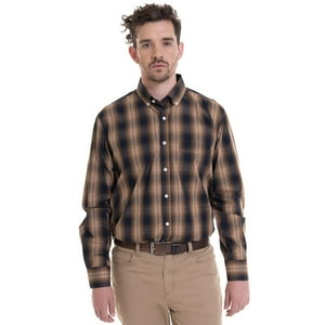 Truval - Camisa Trevira Cuadros Tostado Suela 2Xl