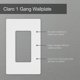 thumbnail image 3 of Placa de Pared Lutron Claro CW-1-WH-3 1 Módulo Blanca Paquete de 3, 3 of 7