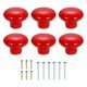 thumbnail image 1 of Uxcell 6 Paquete de Pomos de Cerámica para Gabinete, 32mm/1.26" Forma de Champiñón Redondo Pomos de Cajón Tiradores de Tocador con Tornillos para Armarios Muebles de Dormitorio Closet Alacena, Rojo, 1 of 6