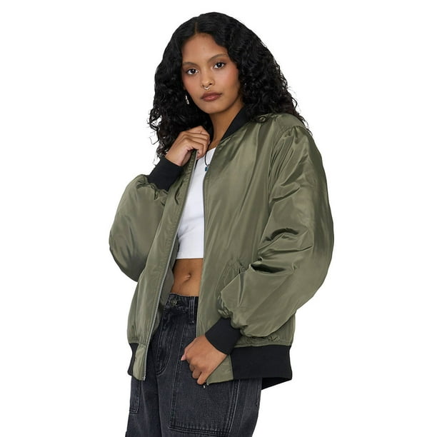 Chaqueta Mujer Bomber Básica Verde Corona